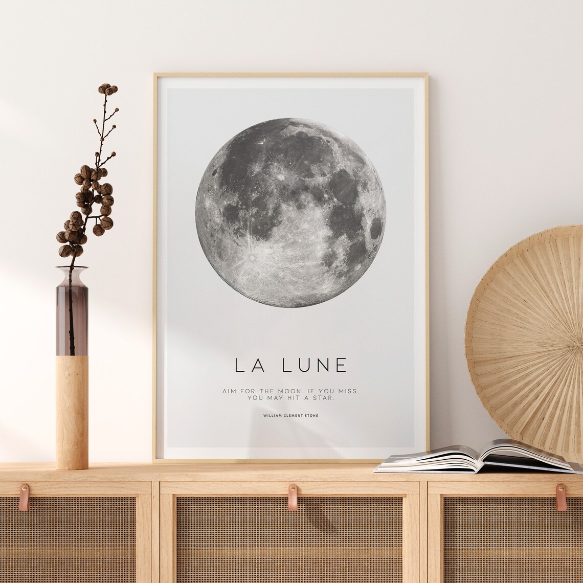 Moon Phases Moon Wall Art, La Lune Poster - Image 2