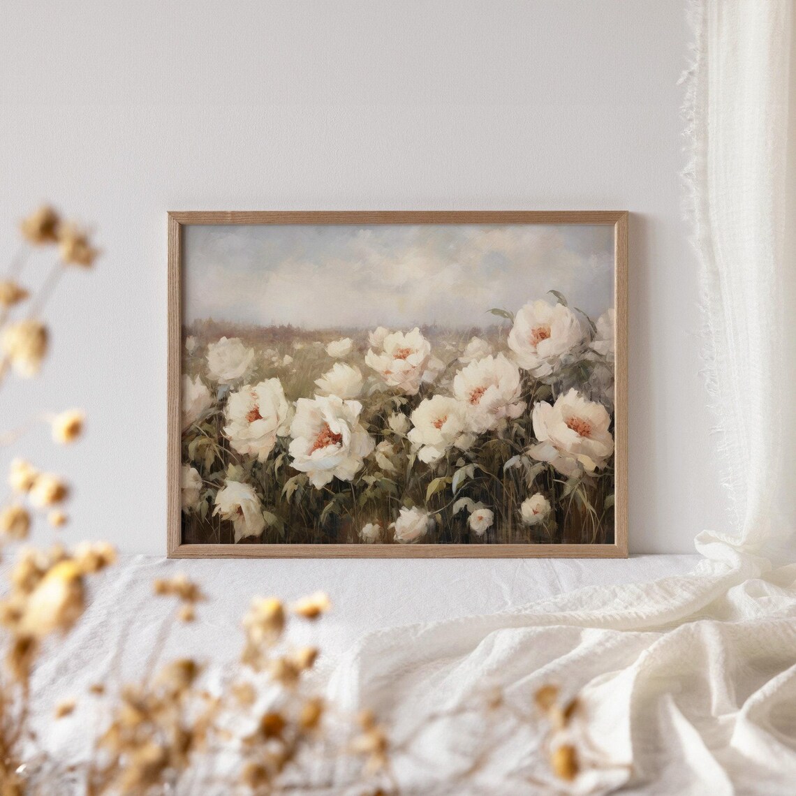 Spring Meadow Flowers Vintage Landscape Art Print - Image 7