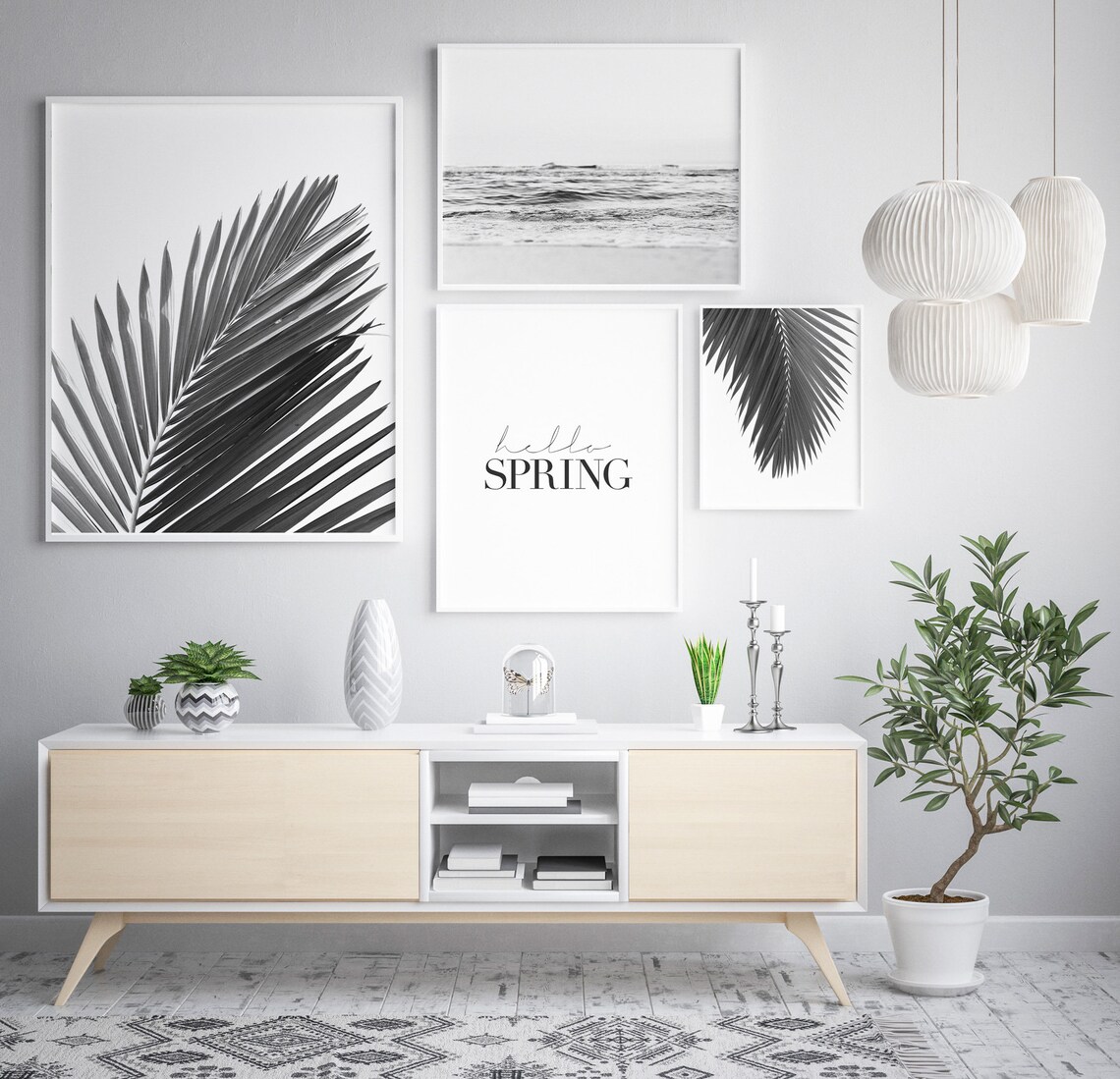 Hello Spring Art Print, Modern Spring - Image 2