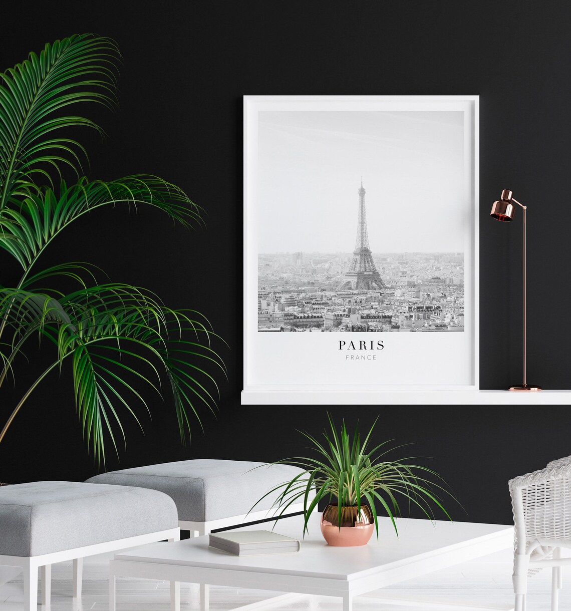 Paris Eiffel Tower Travel Poster, Black And White - Image 4