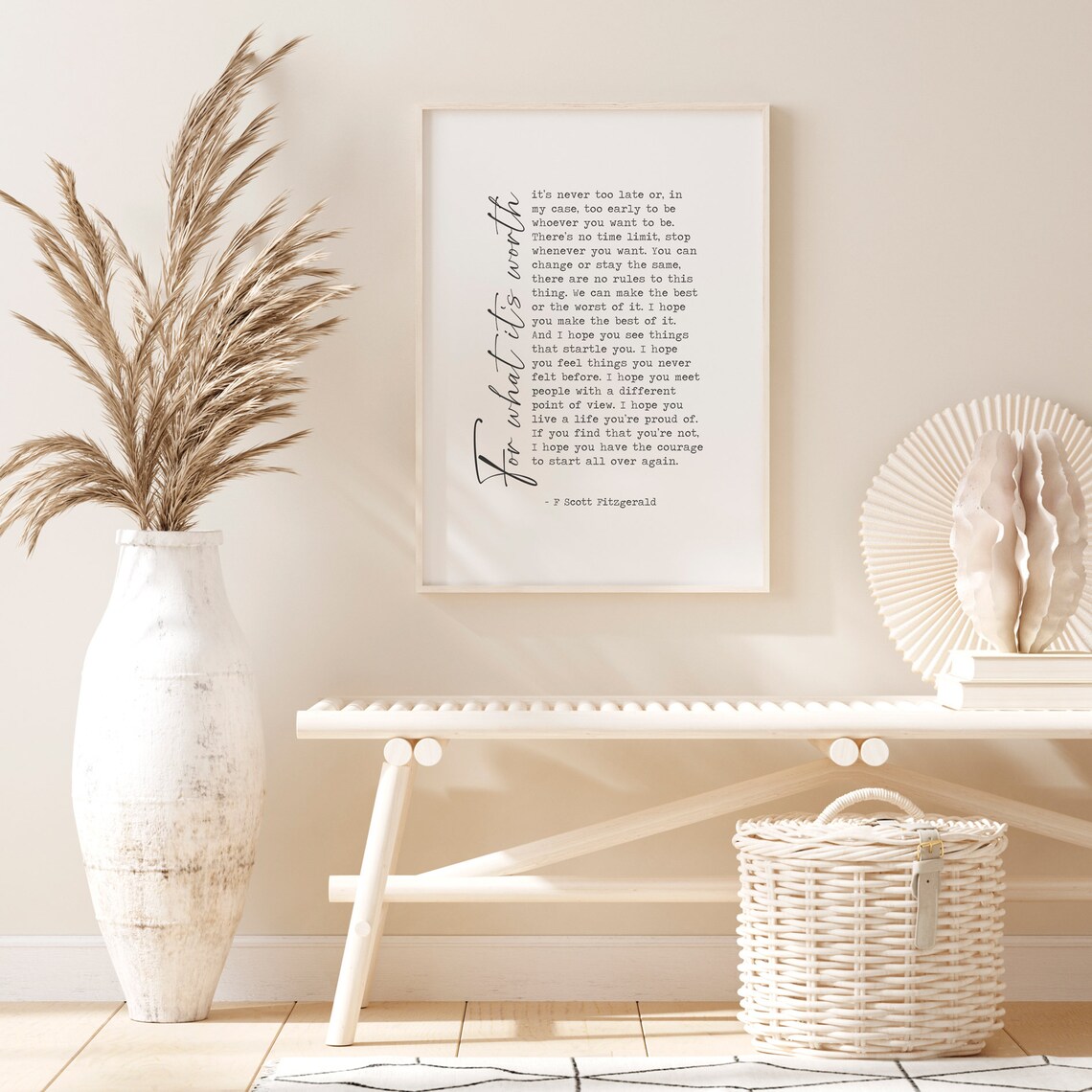 F. Scott Fitzgerald Quote Art Print, Bedroom Decor - Image 3