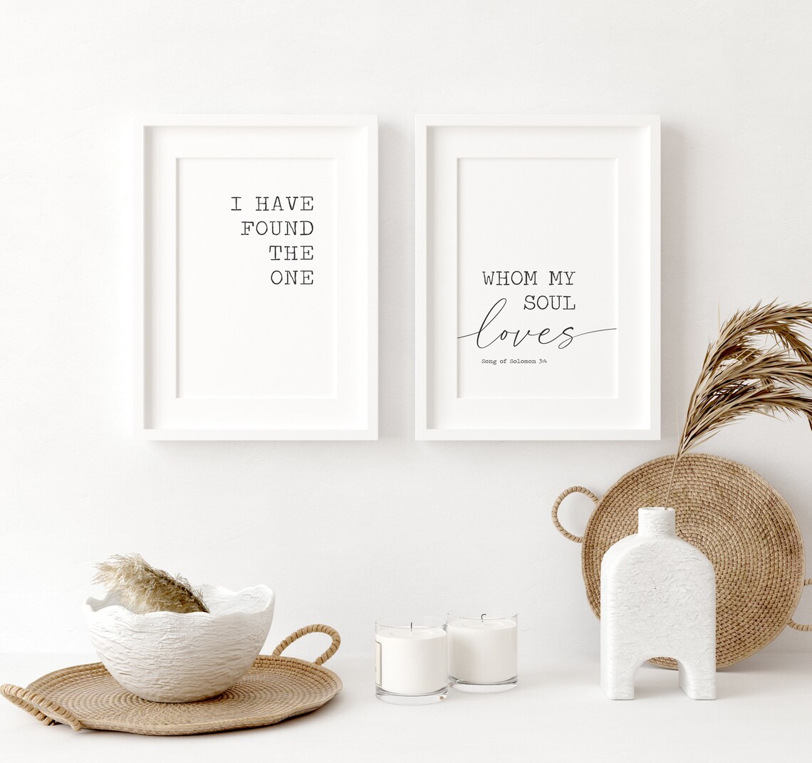 I Have Found The One Whom My Soul Loves Song Of Solomon Quote Set Poster - Image 3
