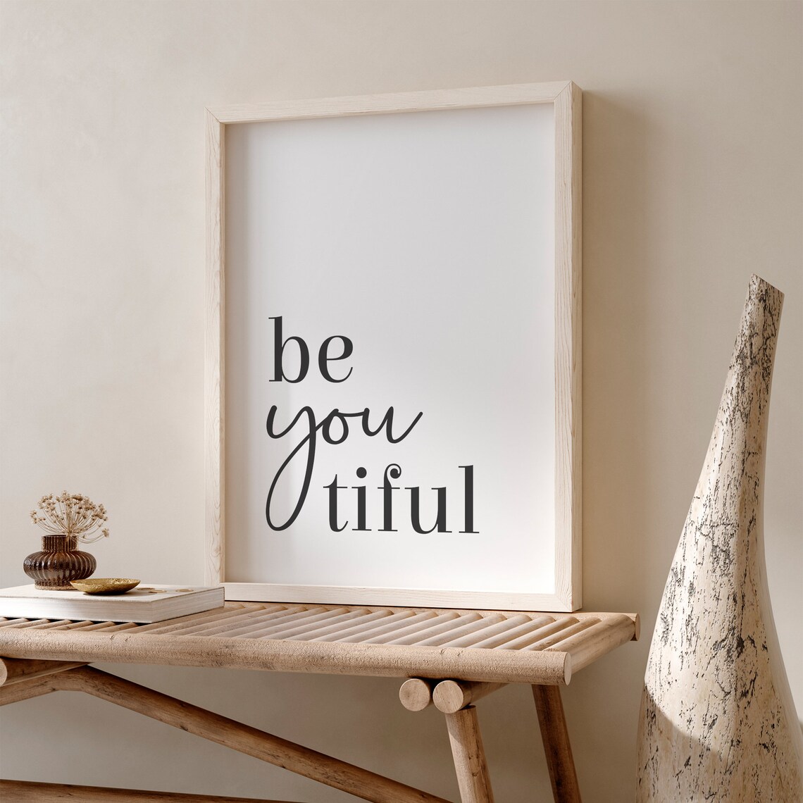 Be You Tiful Woman Bedroom Decor Wall Art Print - Image 2