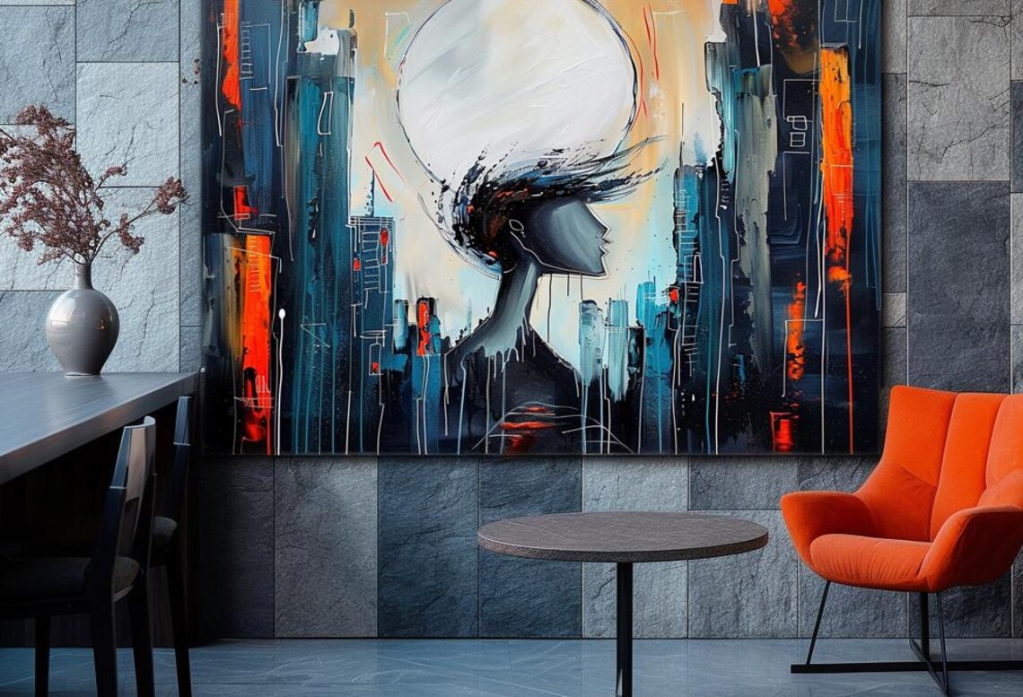City Of Opportunities Woman Silhouette In Abstract City Poster - Image 3