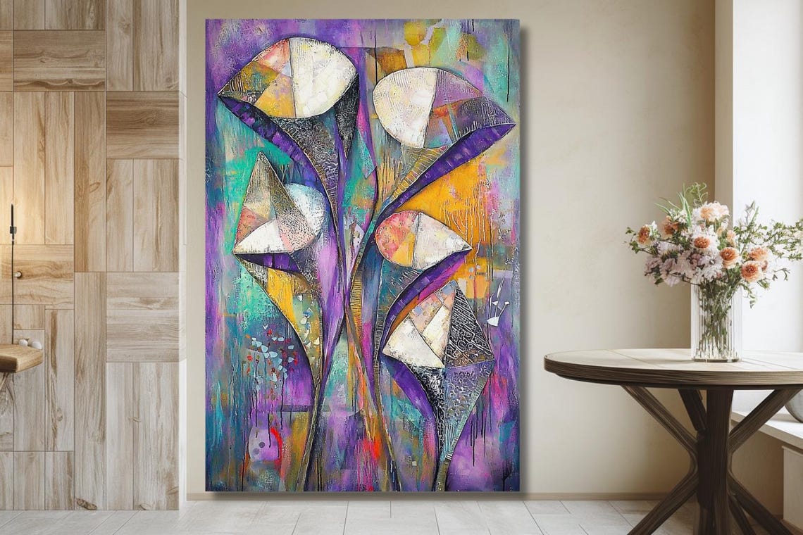 "The Veil Of Secrets" Abstract Geometric Sail Shapes Art Poster - Image 3
