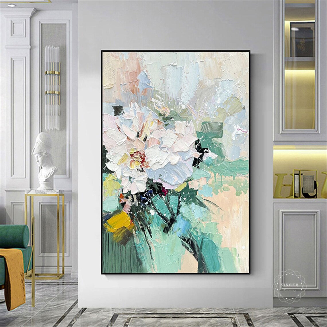 Pink Floral Abstract Art Print, Personalized Gift - Image 2