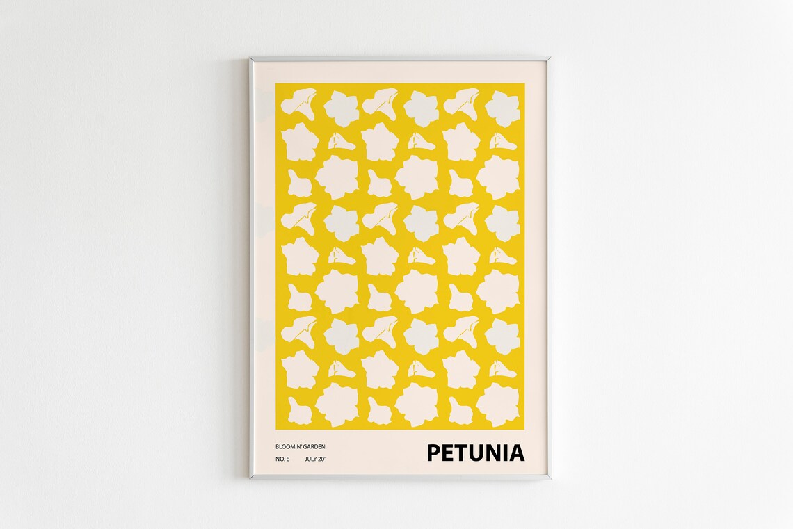 Petunia Abstract Botanical Art Print, Eclectic Decor