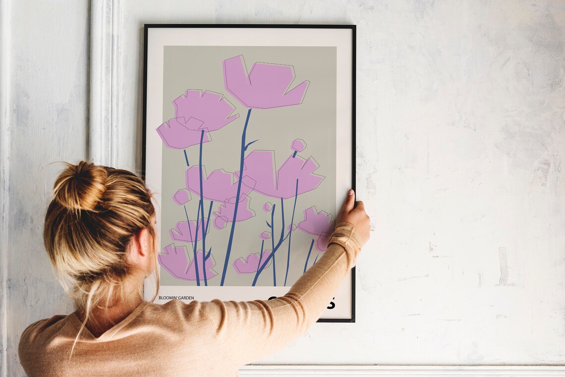 Cosmos Botanical Illustration, Abstract Wall Art Print - Image 2