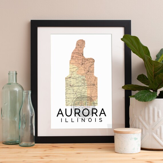 Aurora Print Aurora Skyline Aurora Art Aurora Poster Aurora Watercolor Aurora Art Print Aurora Map Aurora Wall Art