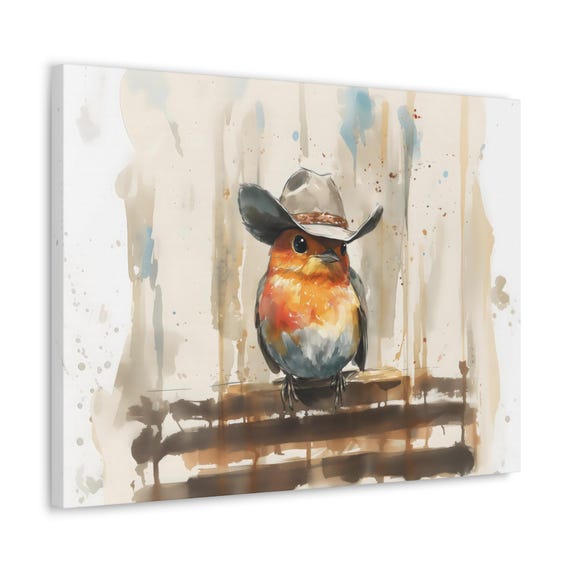 Robin Cowboy Grit Maximalist Eclectic Western Print Bold Altered Party Portrait Fantasy Fun Colorful Renaissance Rustic Art