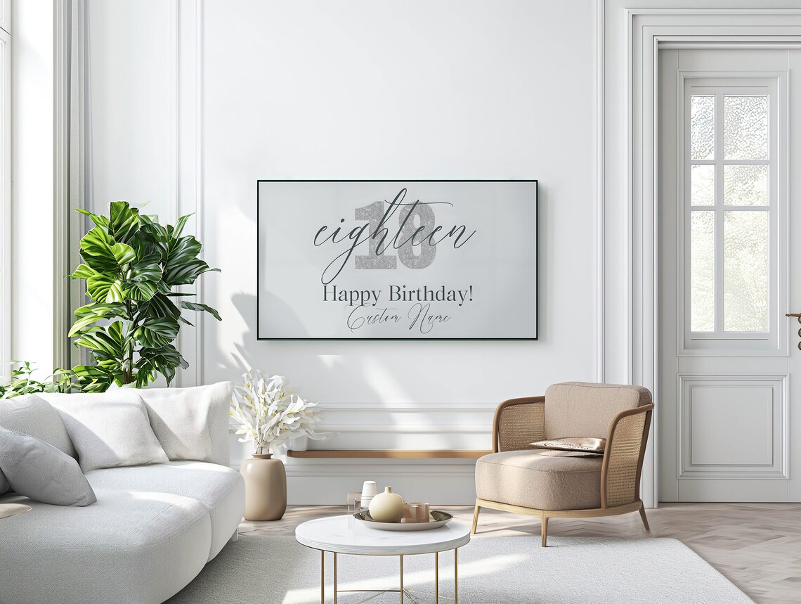 Personalized Happy Birthday TV Art, 18th Celebration - Image 3