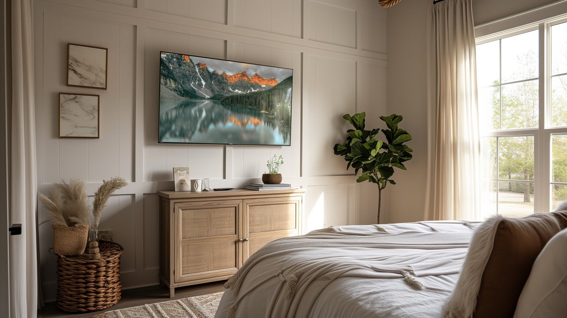 Alpine Lake Sunrise Mountain Peaks Mirror Reflection Nature Poster - Image 2
