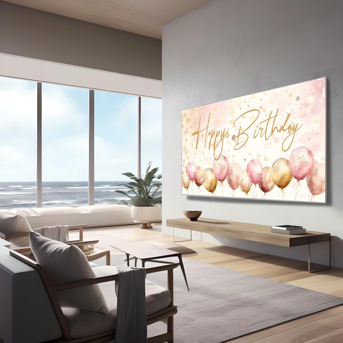 Happy Birthday Frame TV Art, Birthday Party Poster - Image 2