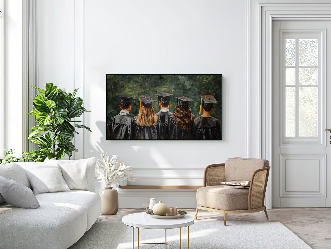 Graduation Frame TV Art, College Grad Party Decor - Image 2