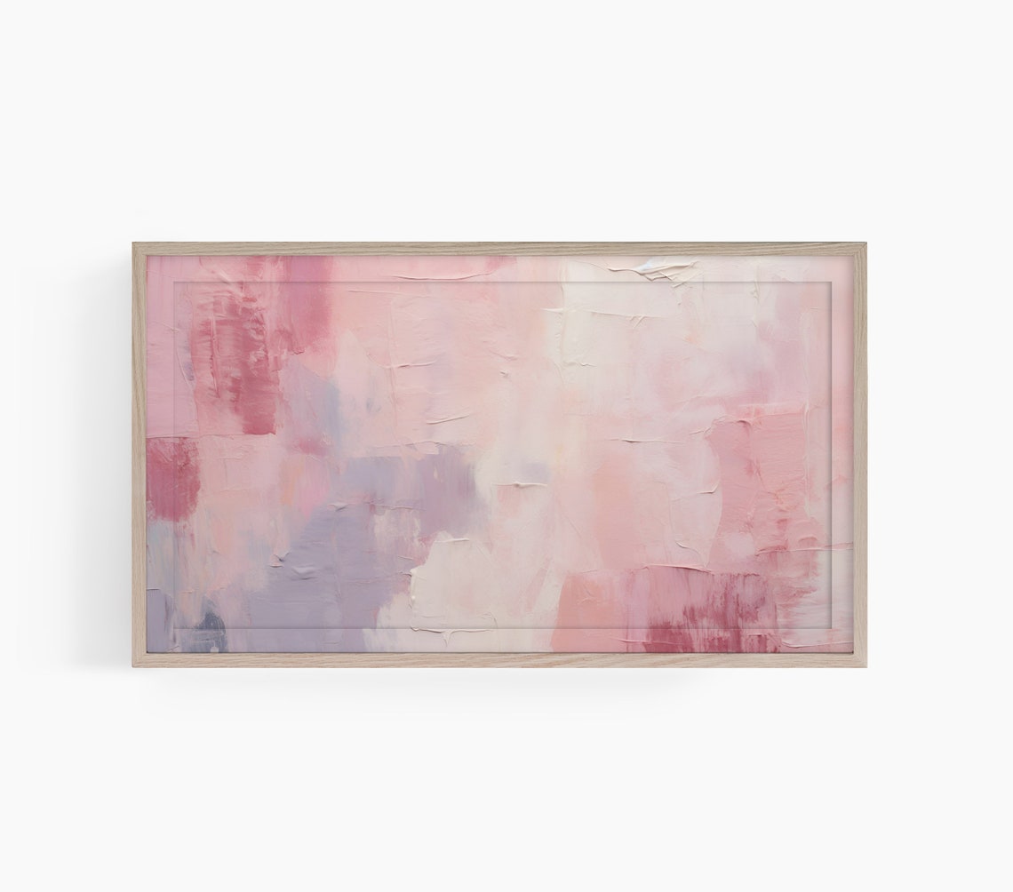 Soft Pink Lavender Abstract Impasto Modern Textured Painting Poster