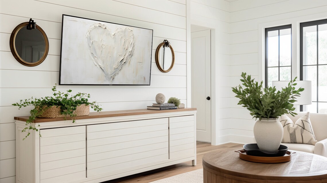 Heart Frame Neutral Valentine Wall Art Print - Image 3