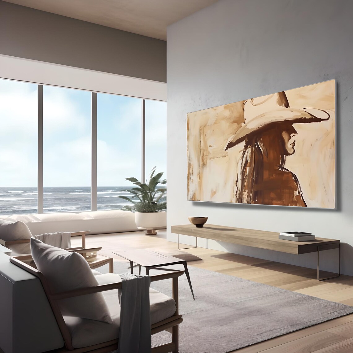 Abstract Cowgirl Art Print, Western Farmhouse Decor - Image 2