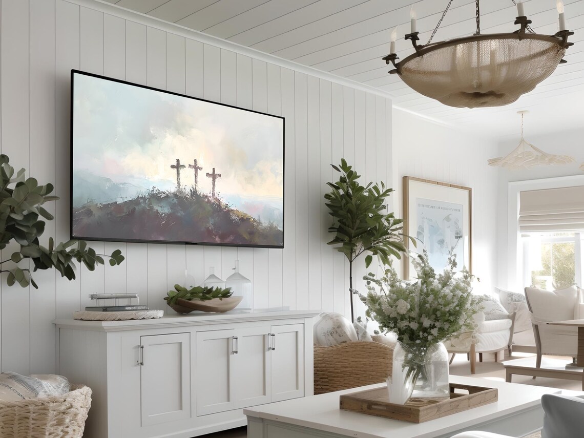 Easter Christian Cross, He Is Risen Art Print - Image 2