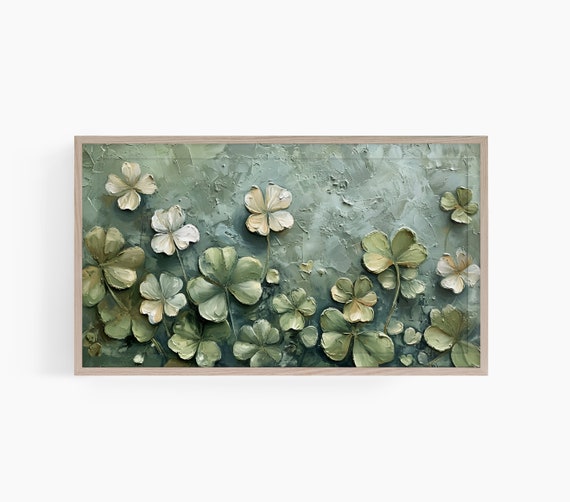 St. Patrick's Day Muted Green Shamrocks Art Print
