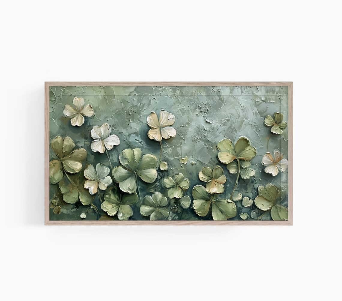 St. Patrick's Day Muted Green Shamrocks Art Print