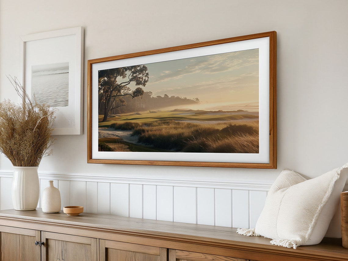 Sunrise Golf Course Fairway Trees Morning Light Sport Wall Art - Image 2