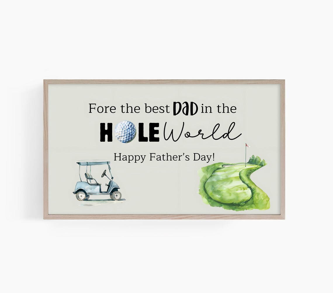 Father's Day Golf TV Art, Man Cave Decor