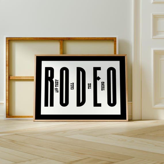 Rodeo Typography Print Western Wall Decor Rodeo Wall Art Modern Farmhouse Wall Art Southern Decor Rodeo Wall Art S103