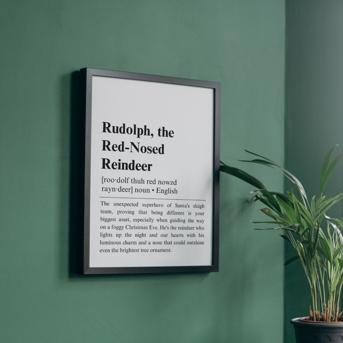 Rudolph the Red-Nosed Reindeer Noun Definition Christmas Poster - Image 3