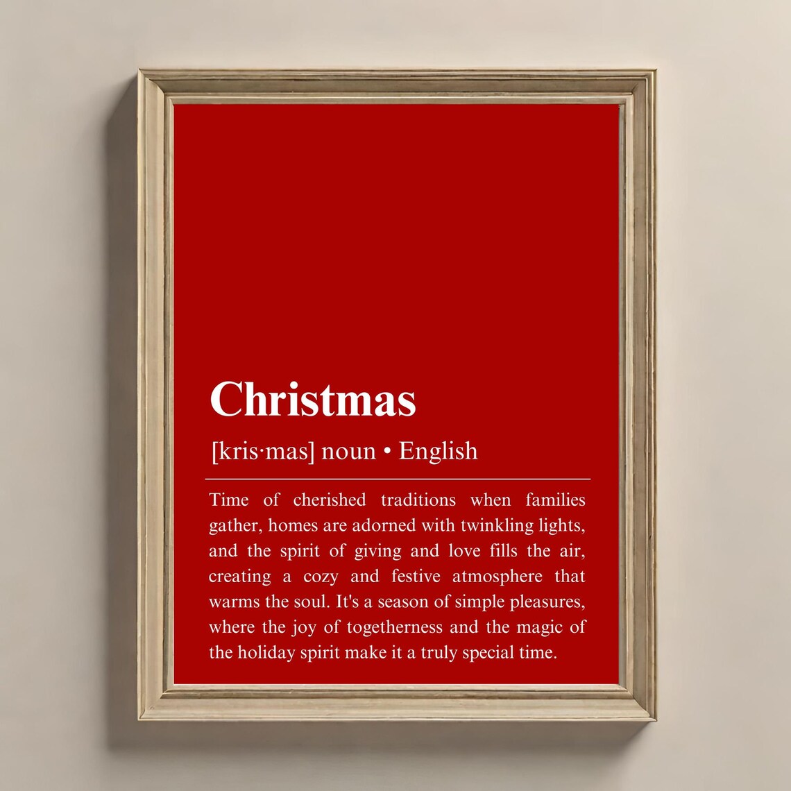 Christmas Definition Sign, Holiday Wall Decor