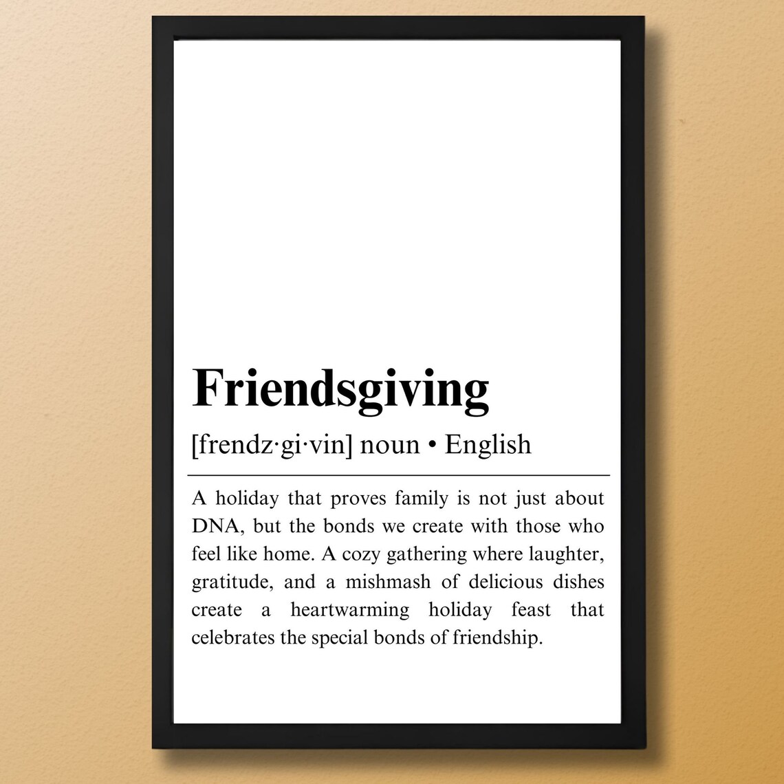 Friendsgiving Definition Poster, Funny Typography