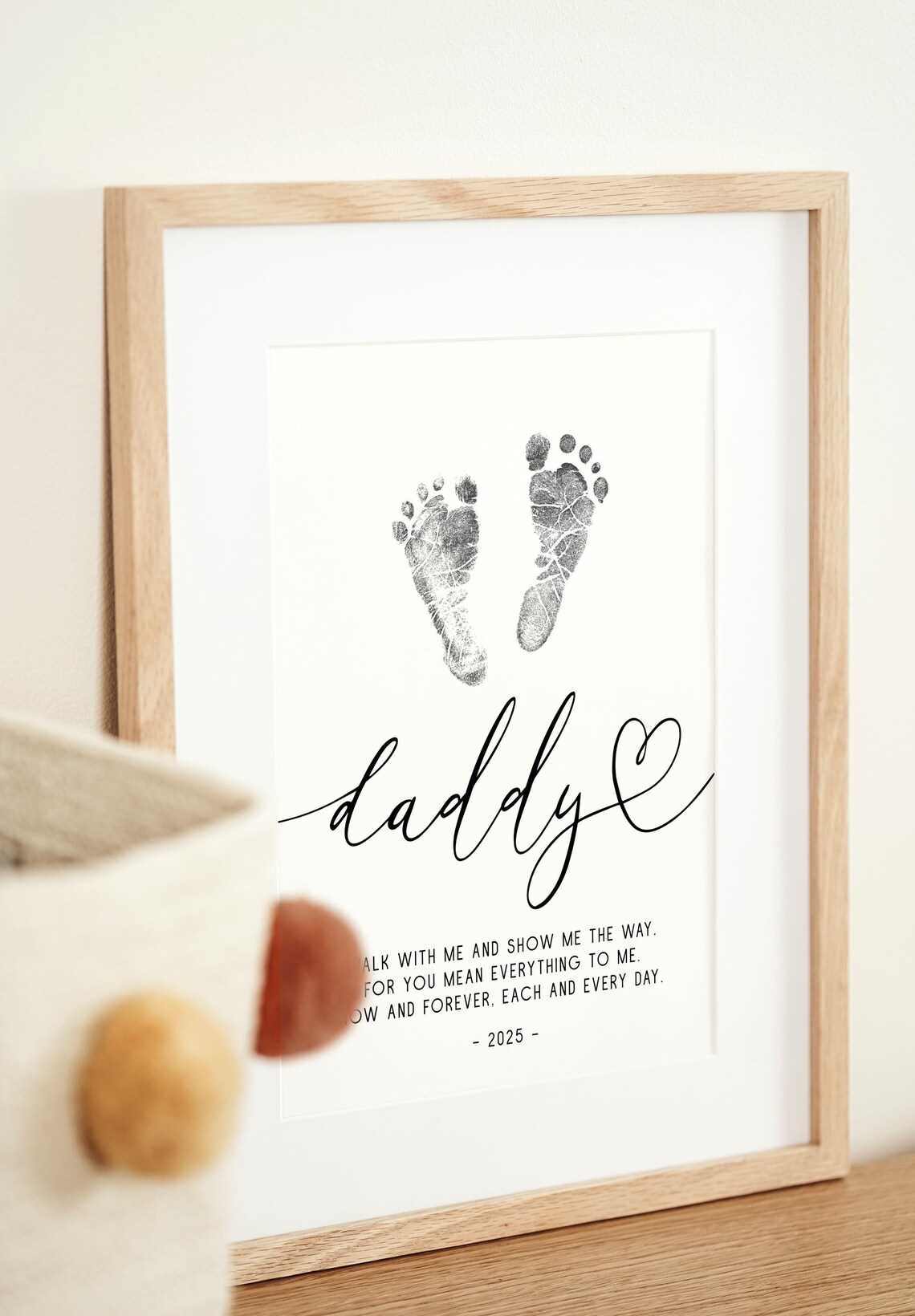 Fathers Day Footprint Art, Gift for Dad - Image 3