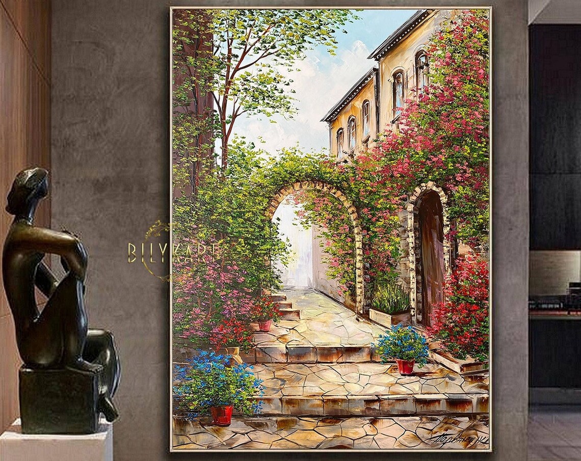 Tuscany Oil Painting, Italy Landscape Art Print - Image 3
