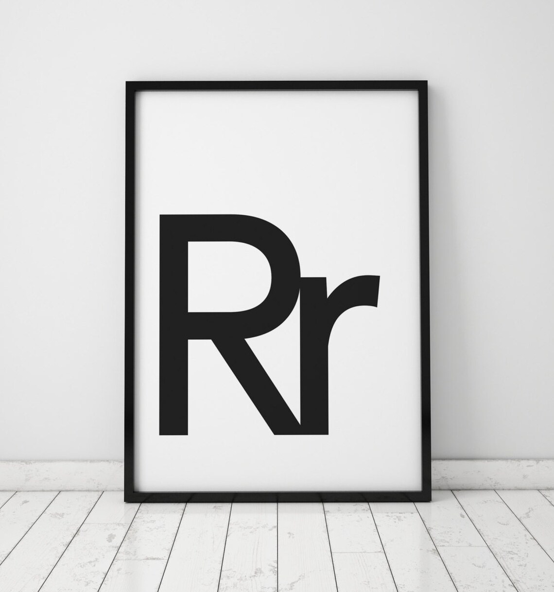 Rr Letter Print, Scandinavian Monogram Poster