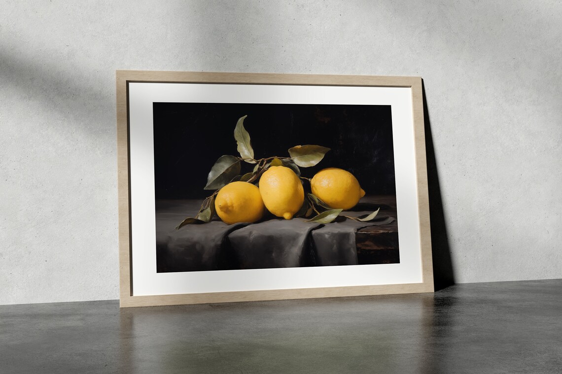 Lemon Print, Vintage Farmhouse Kitchen Decor - Image 3