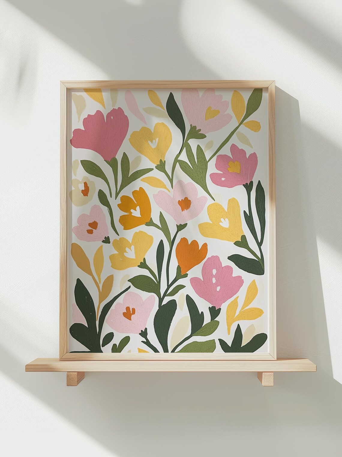 Colorful Abstract Flower Market Style Botanical Home Decor Poster
