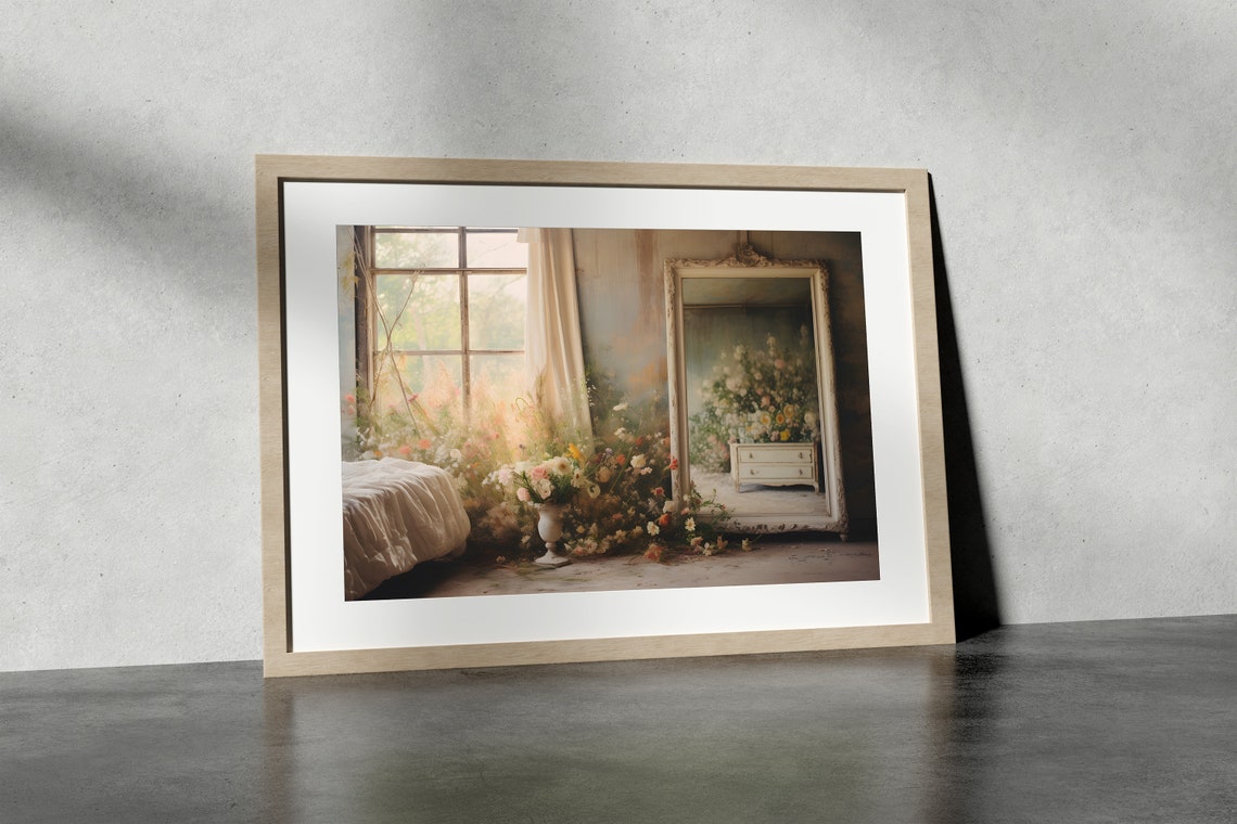 Cottagecore Bedroom Wall Art French Country Bedroom Painting Flowers In Bedroom Wall Art Above Bed Wall Art Female Bedroom Art - Image 3