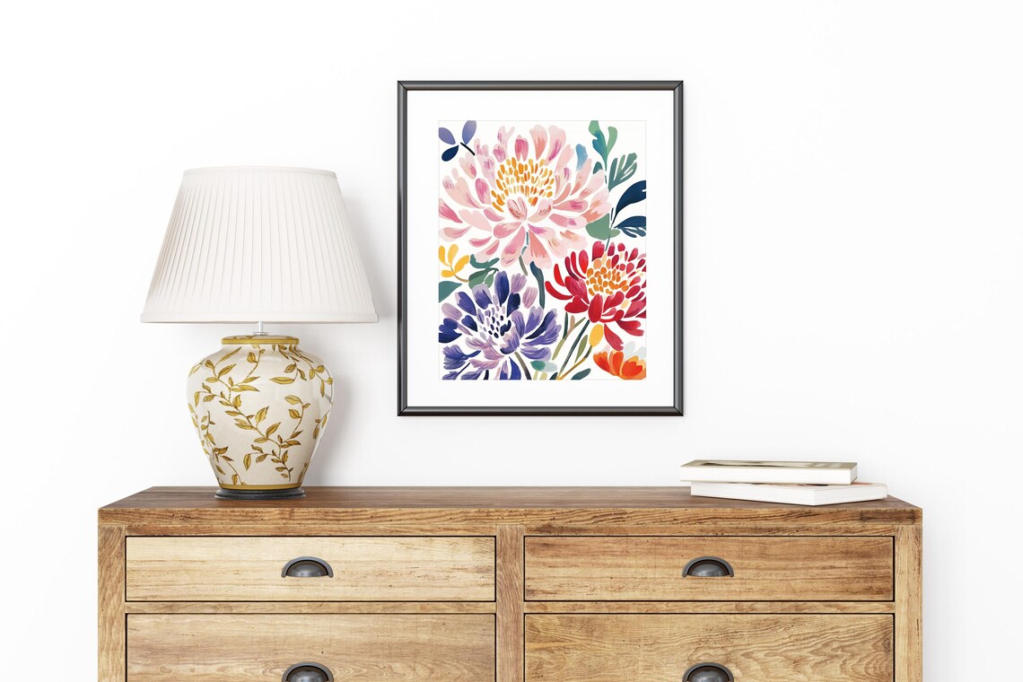 Chrysanthemums Poster, Art Deco Wall Art Print - Image 8