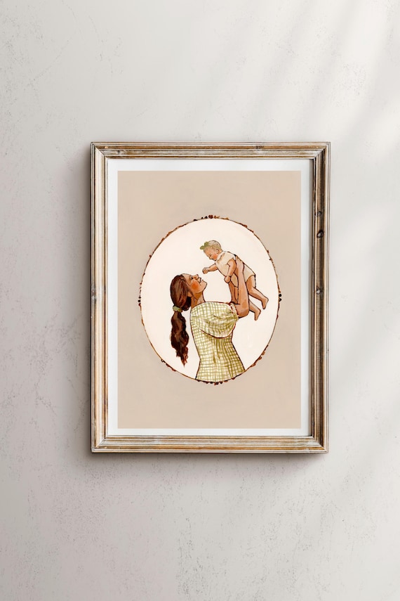 You Are My Sunshine Mother Lifting Child, Art Print