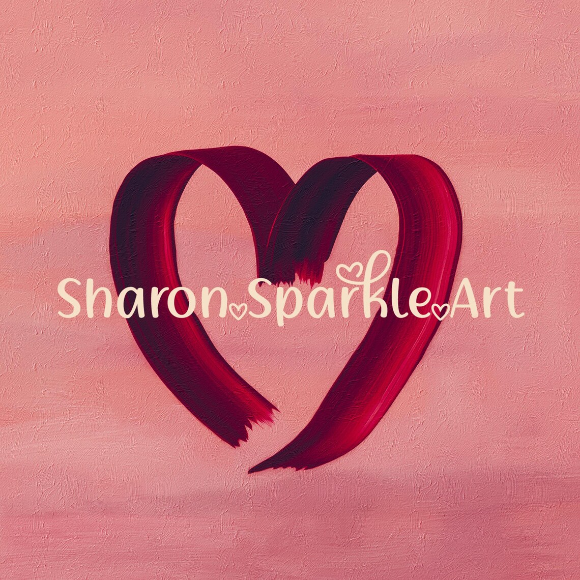 Valentines Minimalist Abstract Heart Art Print - Image 4