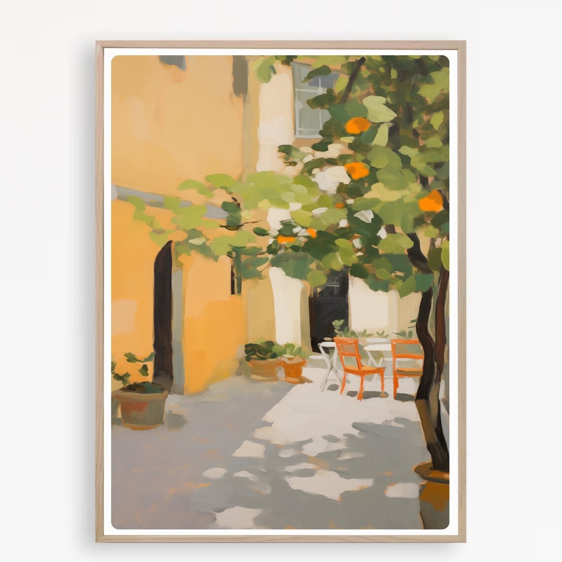 Seville Courtyard Art Print, Spain Travel Poster