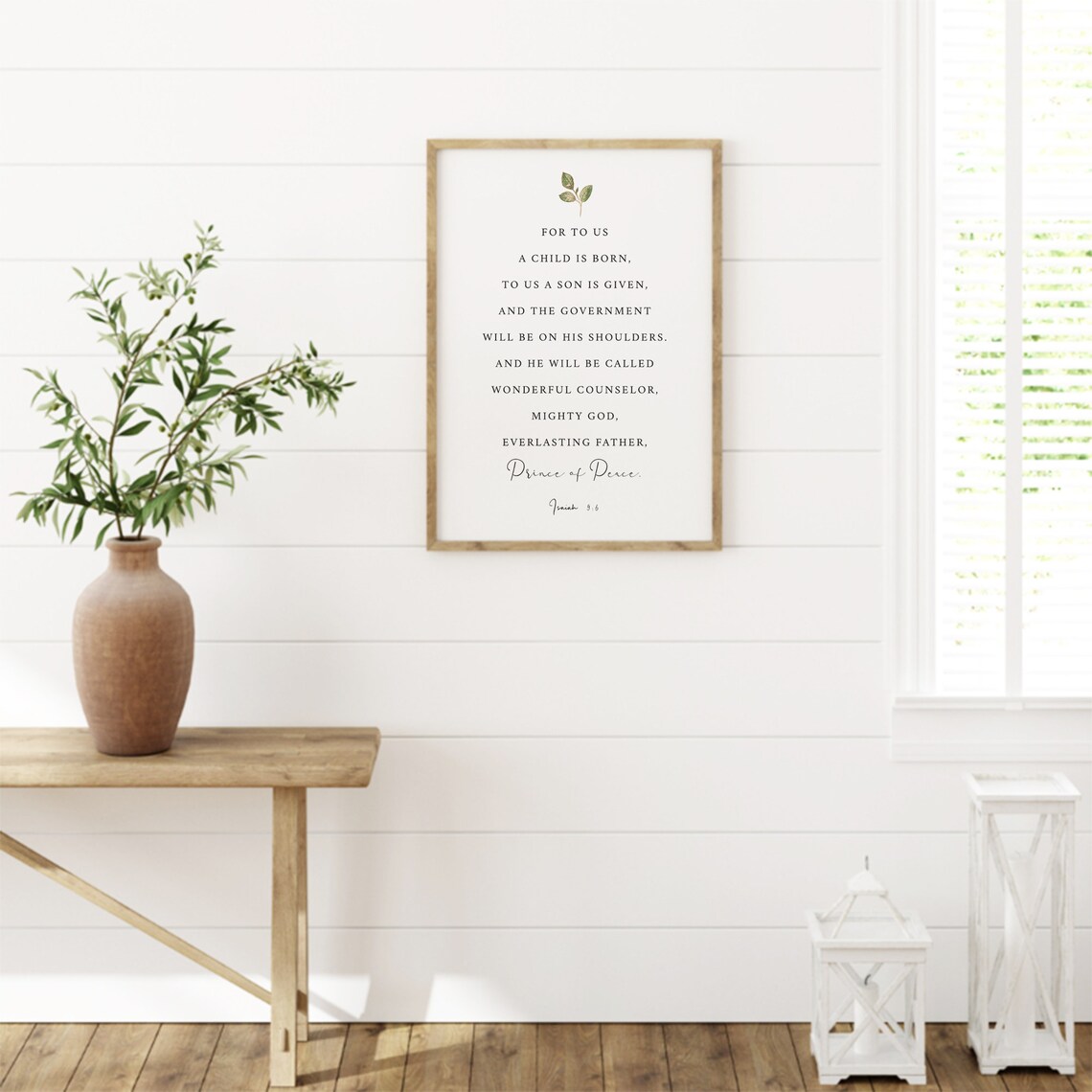 Isaiah 96 Christmas Bible Verse Art Print - Image 3