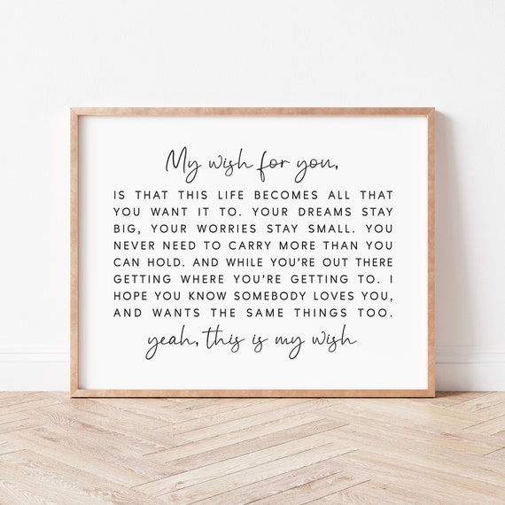 My Wish For You Nursery Quote Art Print