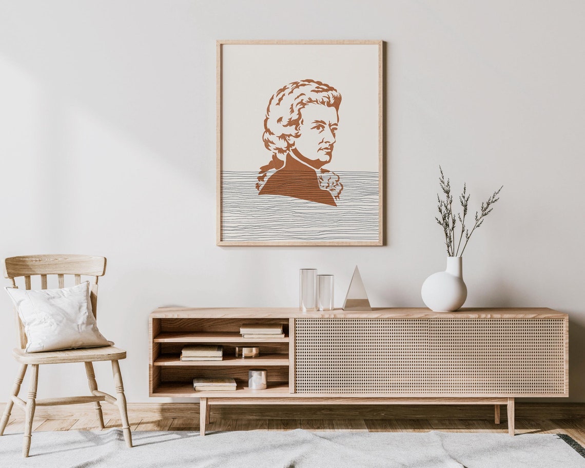 Mozart Terracotta Classical Composer Portrait Music Decor Poster