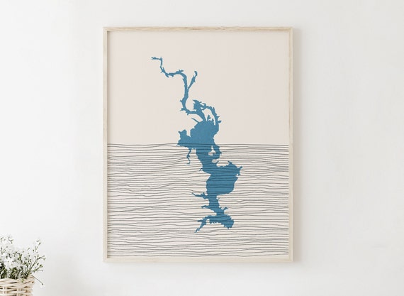 Lake Corpus Christi Art Boho Print Picture Lakehouse Wall Decor