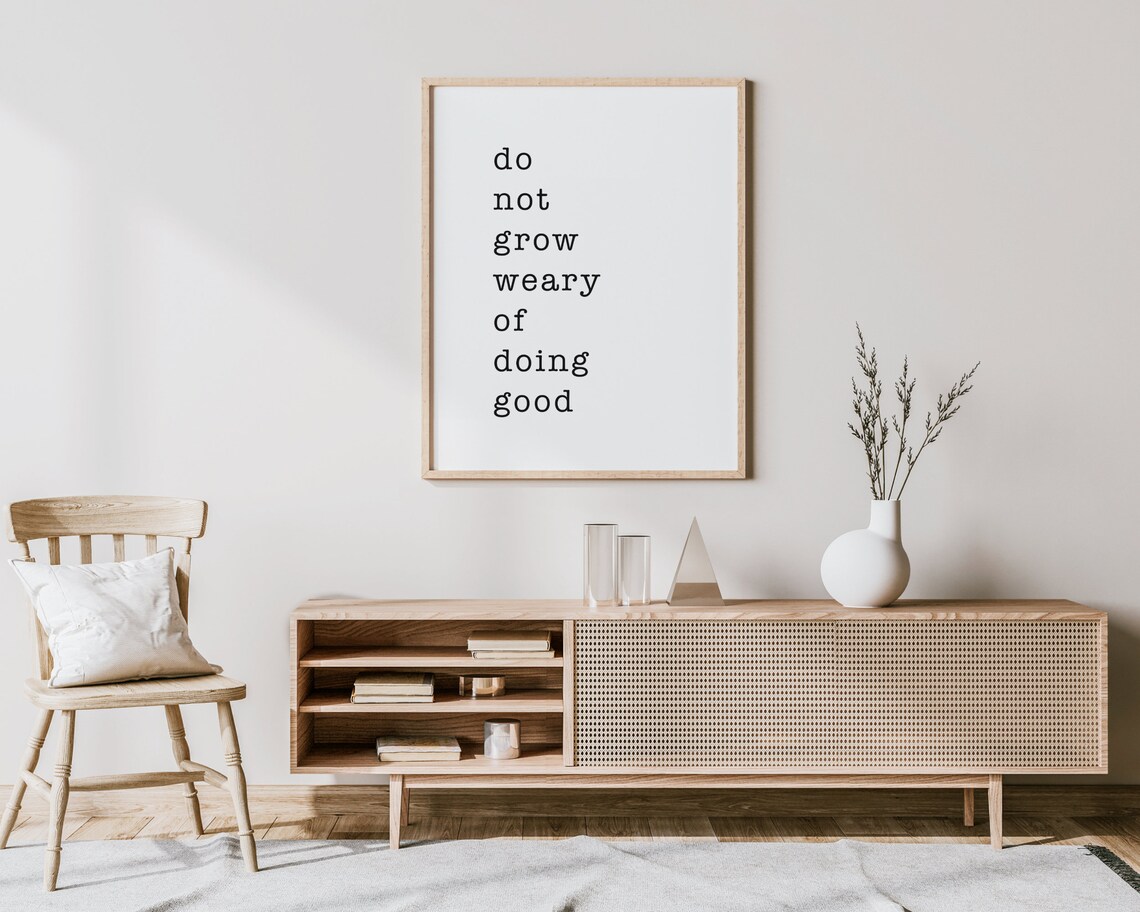 Do Not Grow Weary Bible Verse Minimalist Art Print
