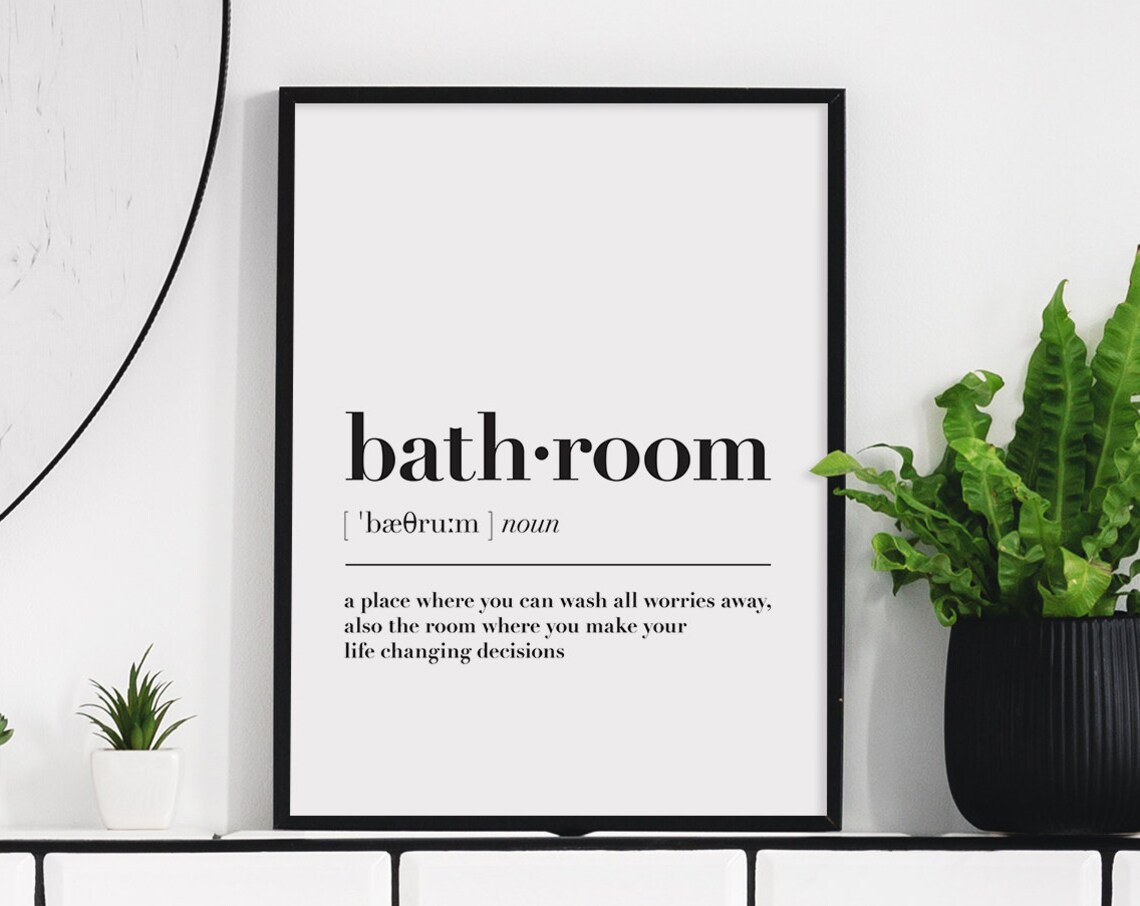 Bathroom Definition Typography Quote Art Print - Image 2