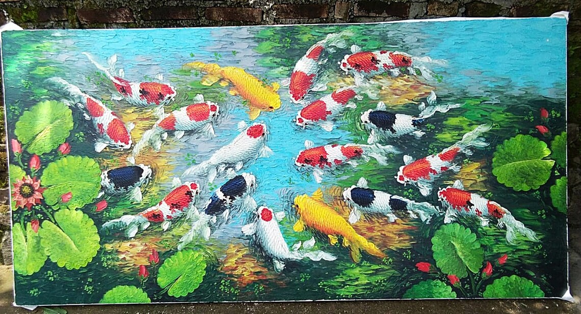 Realistic Handmade Koi Fish Painting - Image 2