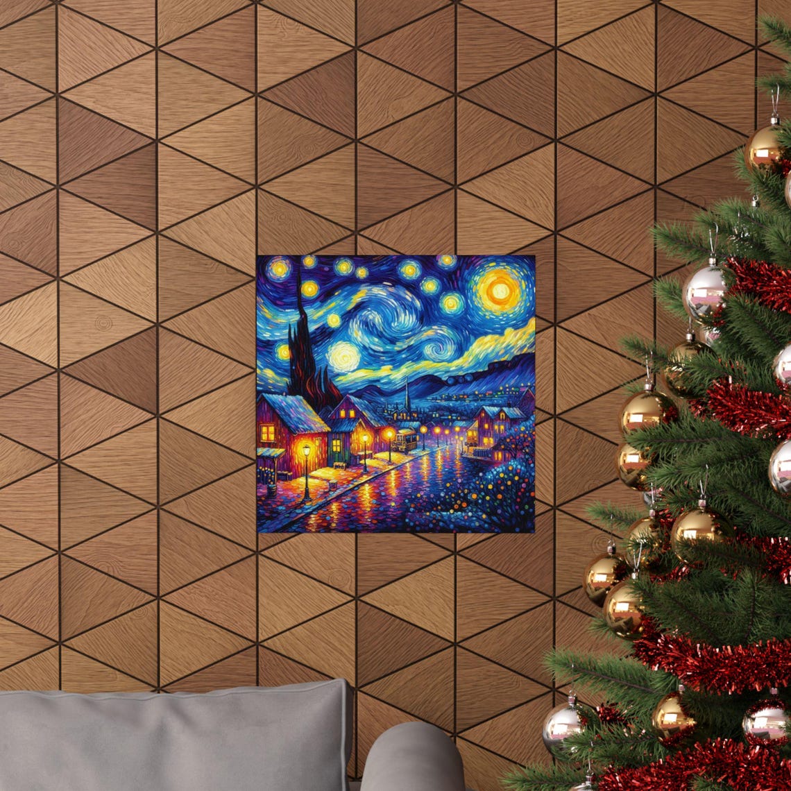Starry Night Village Matte Vertical Posters Cozy Home Decor Art Prints For Living Room Unique Gift For Art Lovers Wall Art For Bedroom - Image 6