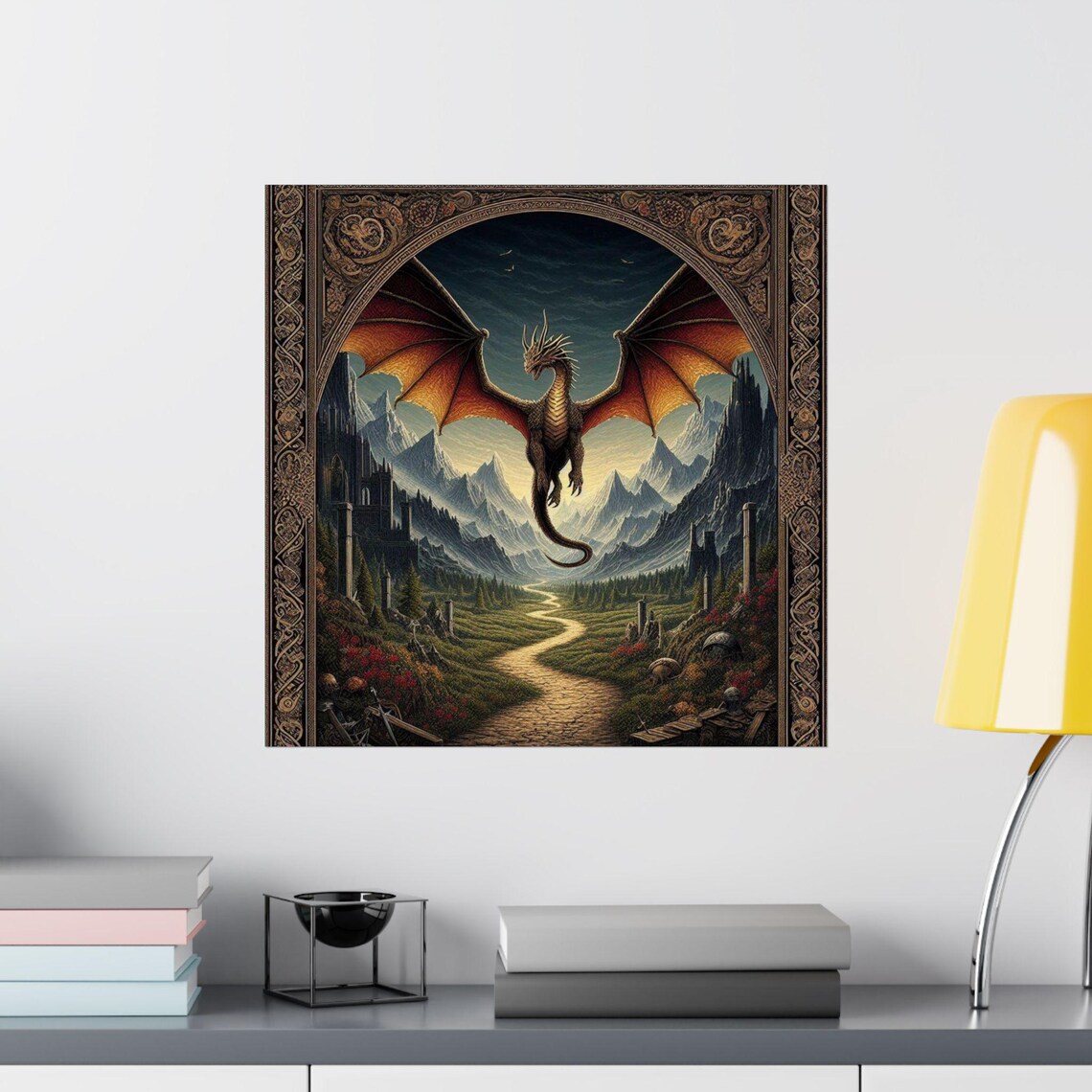 Fantasy Dragon Art Print Matte Vertical Posters For Home Decor Wall Art Gift For Fantasy Lovers Dragon Enthusiasts Mystical Decor - Image 2