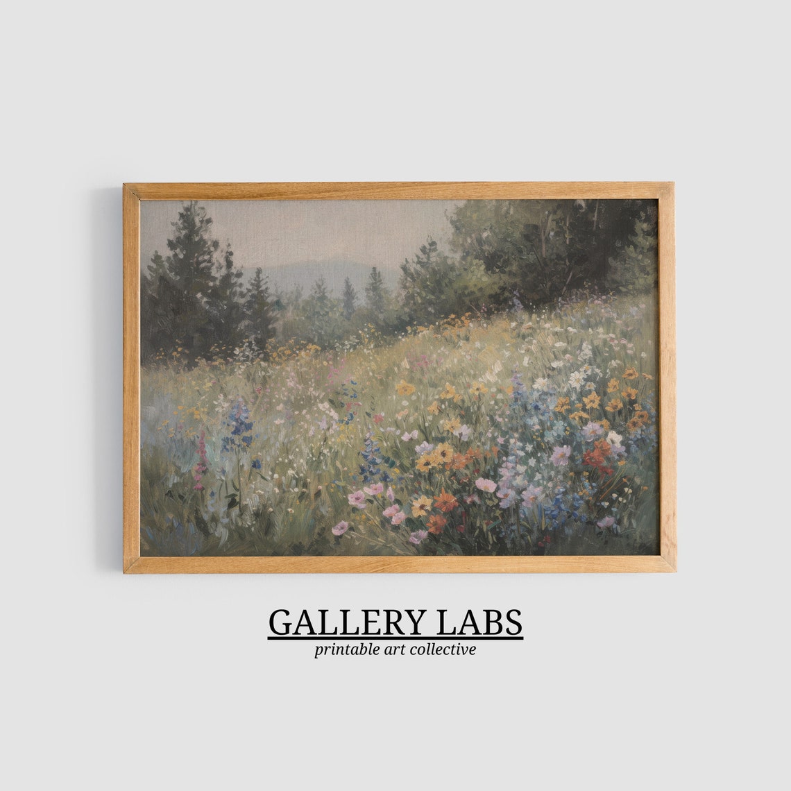 Wildflower Field Forest Edge Vintage Painterly Botanical Art Poster - Image 3